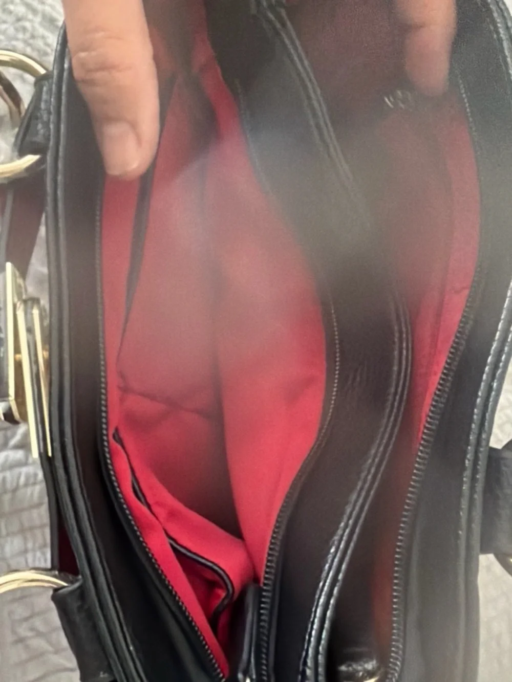 Designer Zebra-Print Satchel Handbag in Black, White & Red